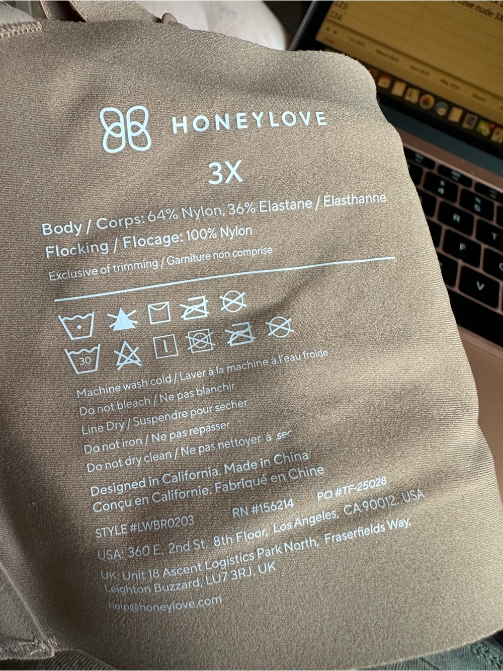 Honeylove silhouette bra in sand nude size 3X LWBR0203 - Picture 6 of 6